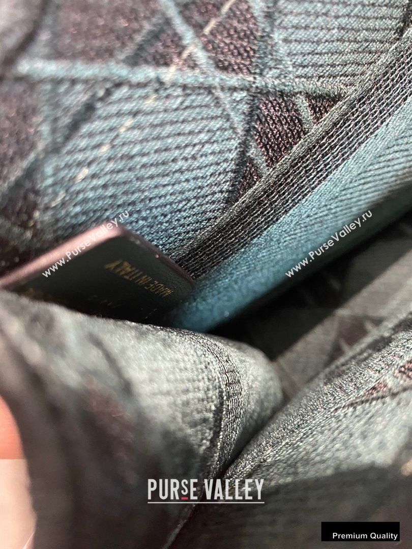 Dior Mini Book Tote Bag in Cannage Embroidered Velvet Green 2020 (vivi-20111112 )