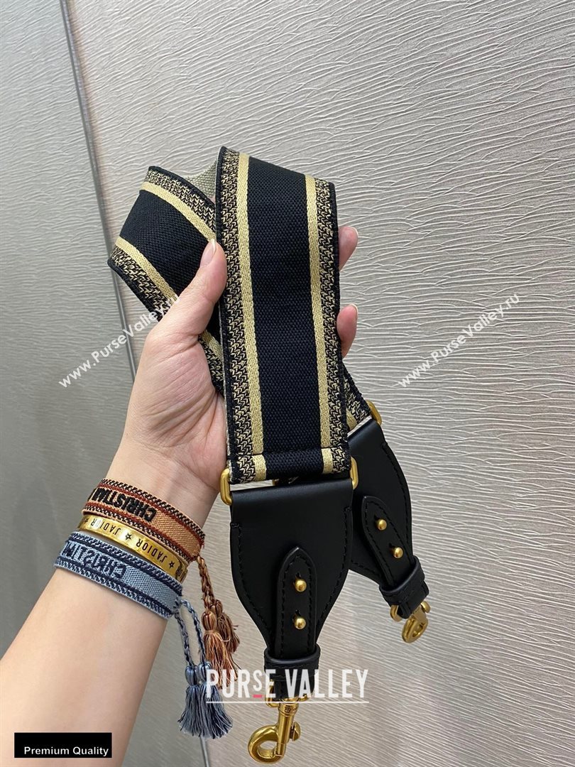 Christian Dior Embroidery Shoulder Strap Black 2020 (vivi-20111118 )