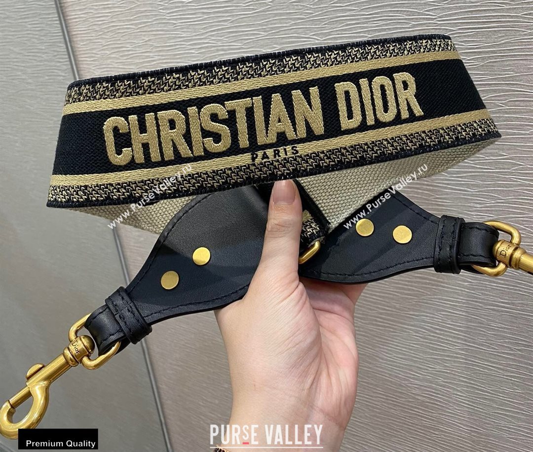 Christian Dior Embroidery Shoulder Strap Black 2020 (vivi-20111118 )