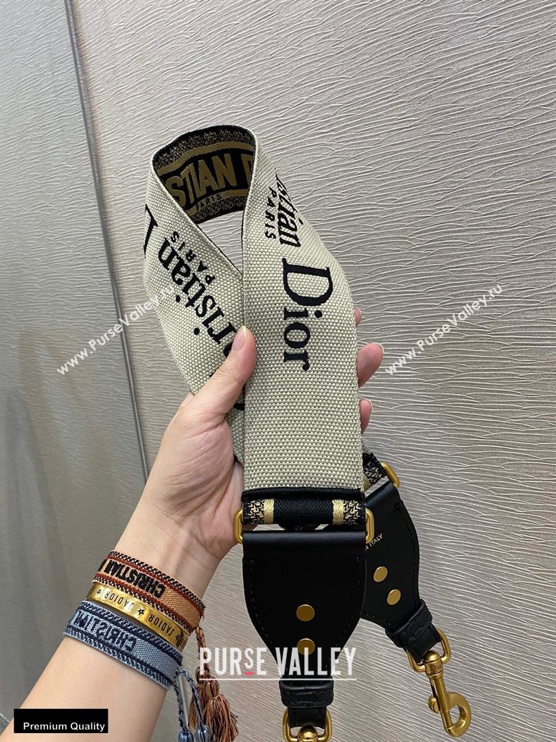 Christian Dior Embroidery Shoulder Strap Black 2020 (vivi-20111118 )