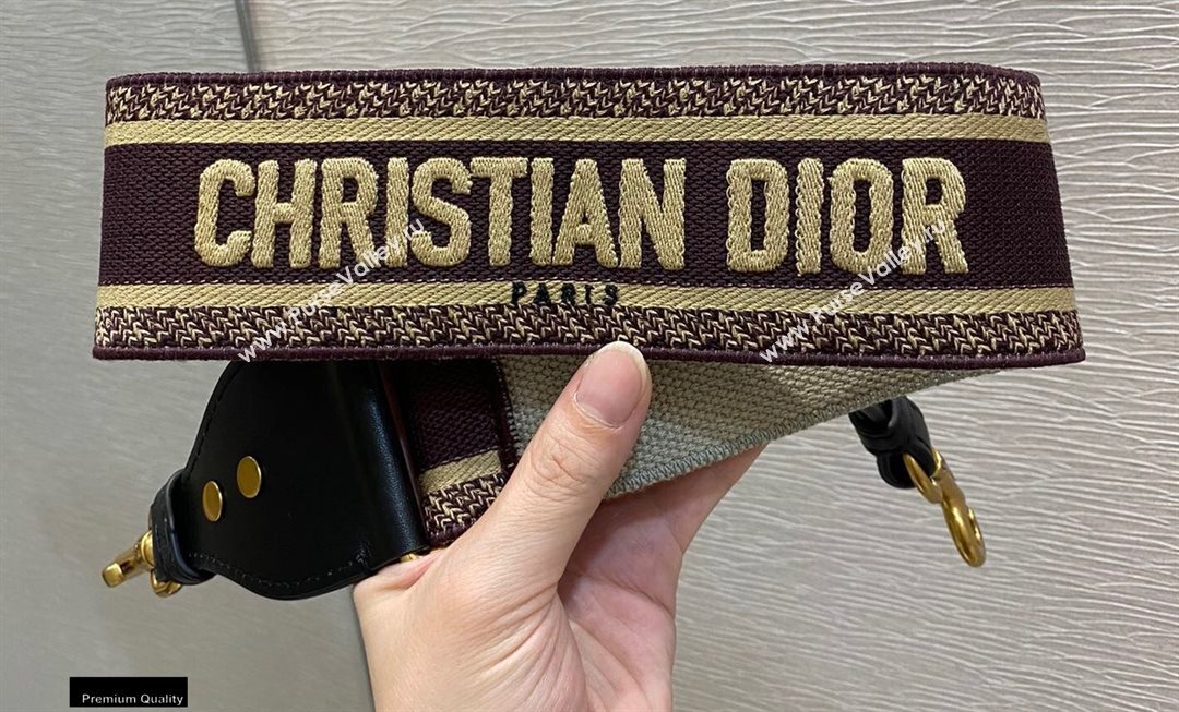 Christian Dior Embroidery Shoulder Strap Burgundy 2020 (vivi-20111120 )