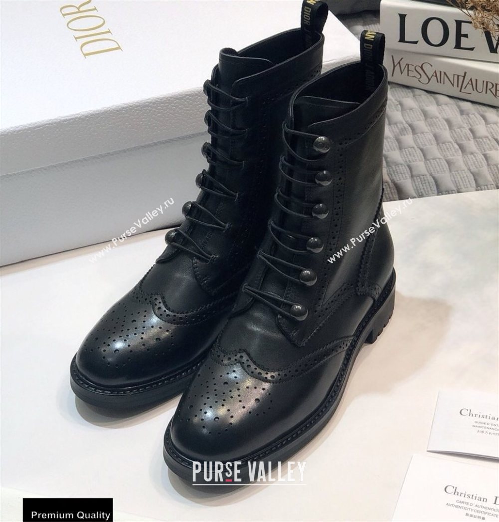 Dior Heel 2.5cm Calfskin Lace-up Ankle Boots Black 2020 (jincheng-20111604)