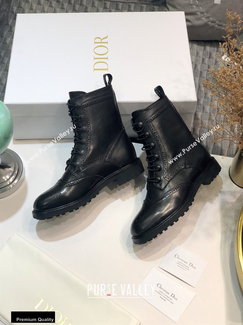 Dior Heel 2.5cm Calfskin Lace-up Ankle Boots Black 2020 (jincheng-20111604)