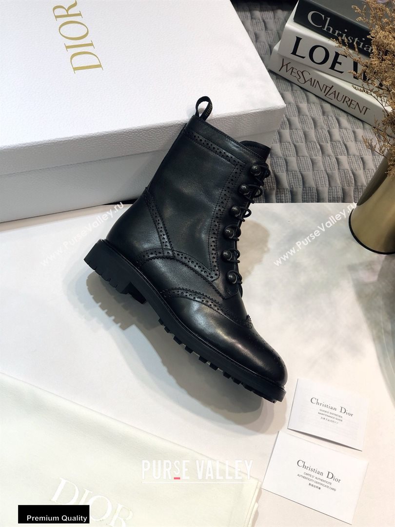 Dior Heel 2.5cm Calfskin Lace-up Ankle Boots Black 2020 (jincheng-20111604)
