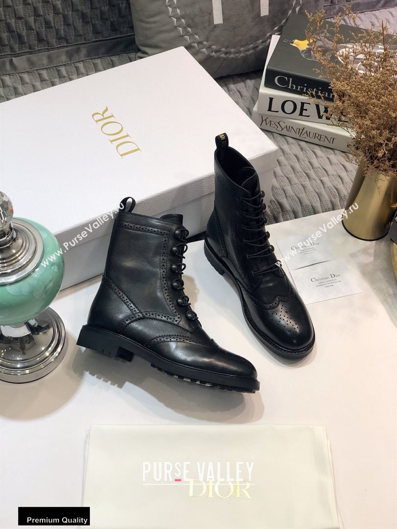Dior Heel 2.5cm Calfskin Lace-up Ankle Boots Black 2020 (jincheng-20111604)