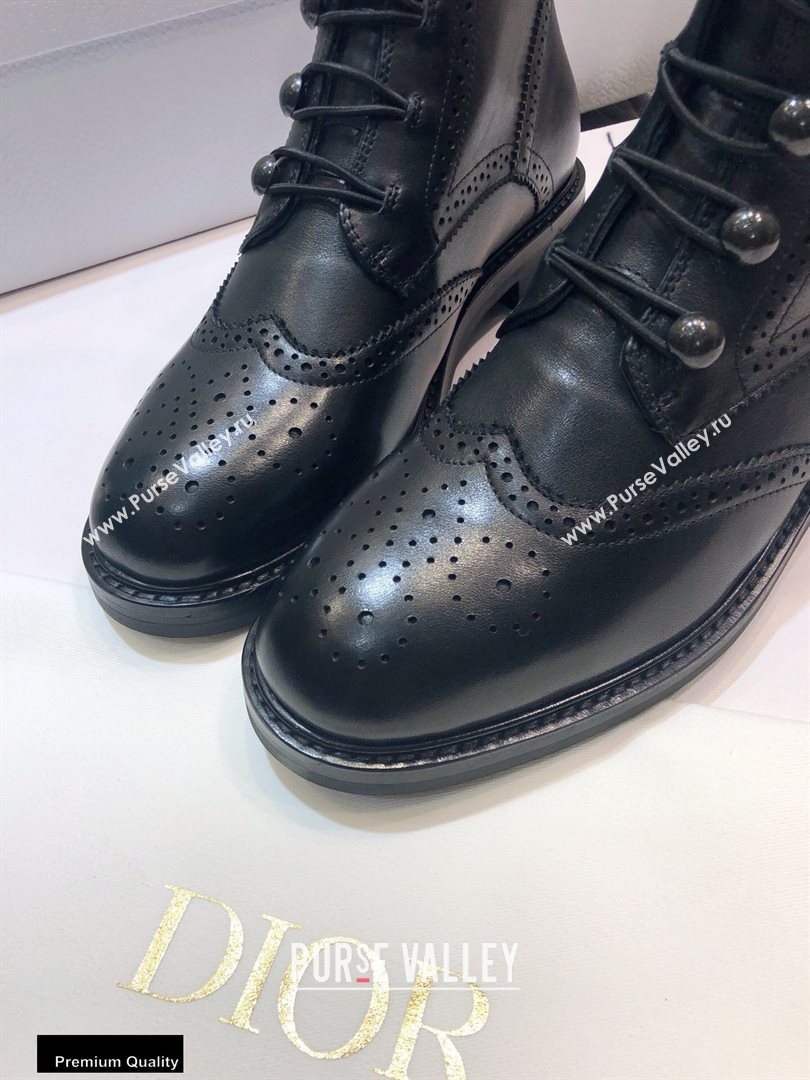Dior Heel 2.5cm Calfskin Lace-up Ankle Boots Black 2020 (jincheng-20111604)