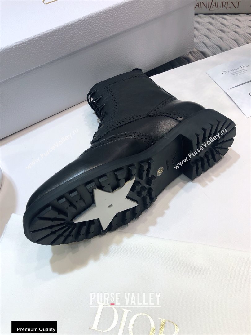 Dior Heel 2.5cm Calfskin Lace-up Ankle Boots Black 2020 (jincheng-20111604)