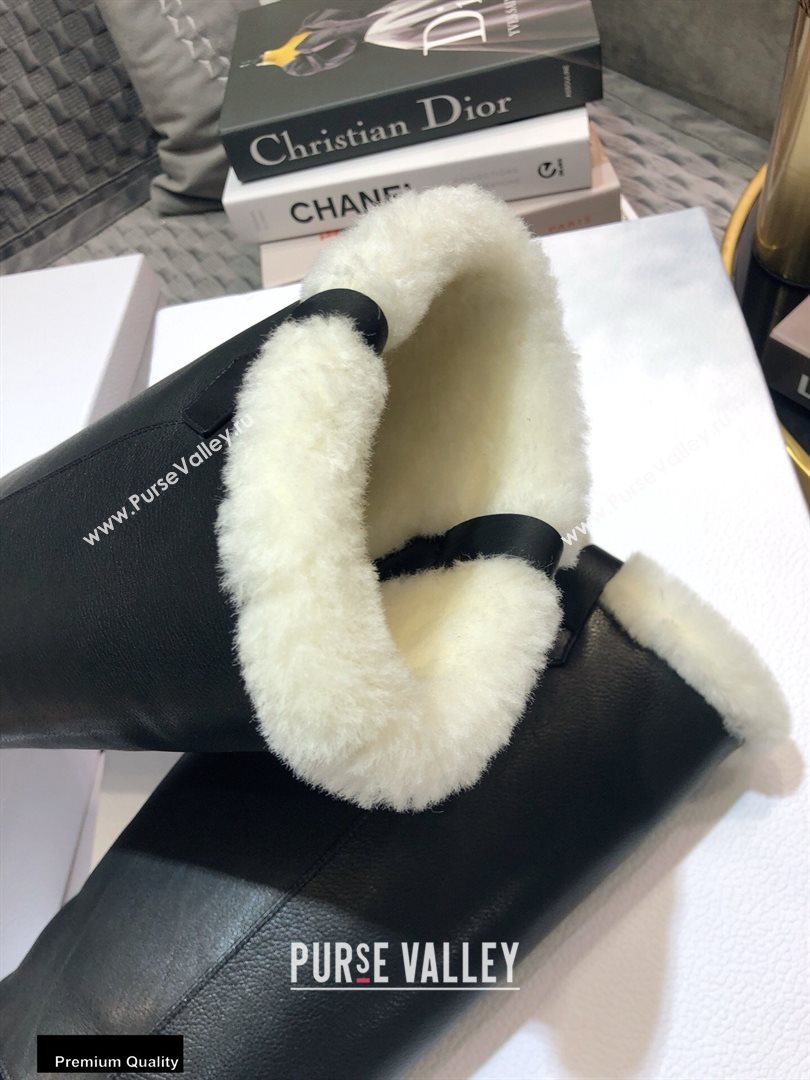 Dior Heel 3.5cm Calfskin and Shearling Lining D-Furious Boots Black 2020 (jincheng-20111701)