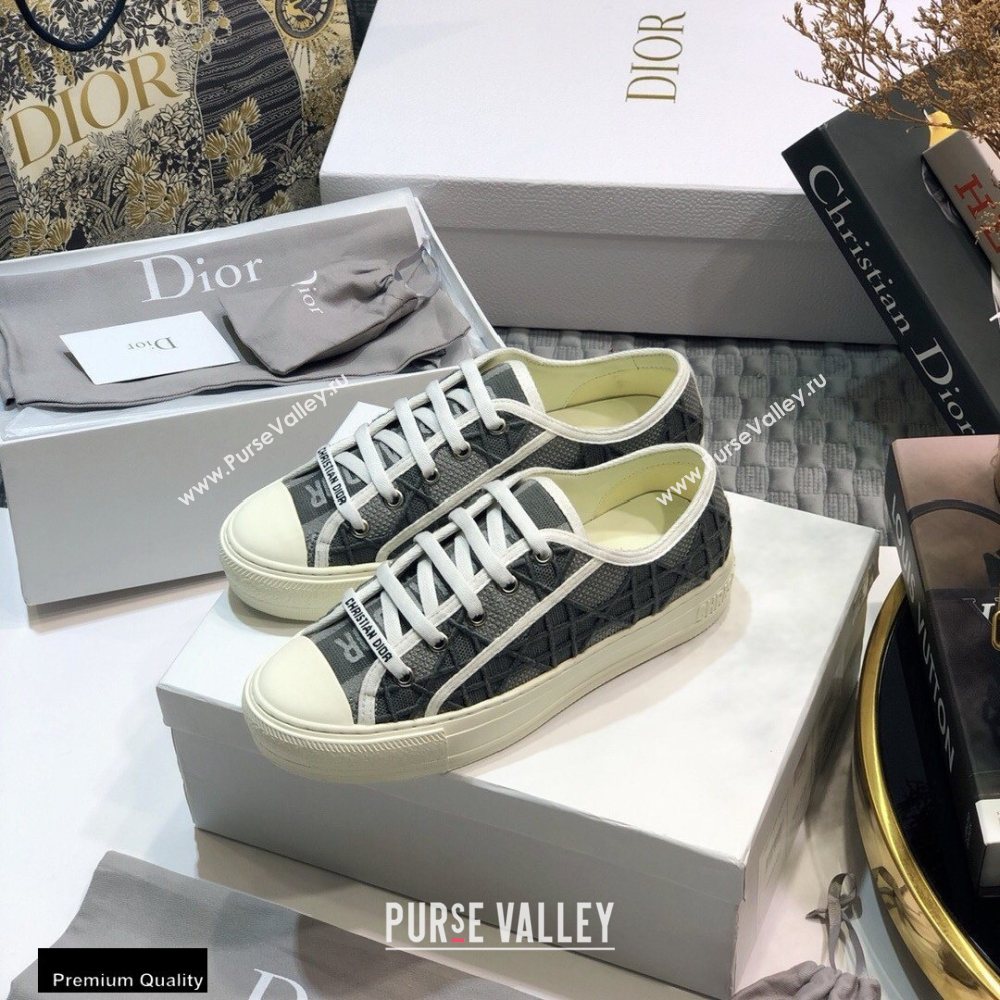 Dior WalknDior Low-Top Sneakers Cannage Embroidered Gray (jincheng-20111706)