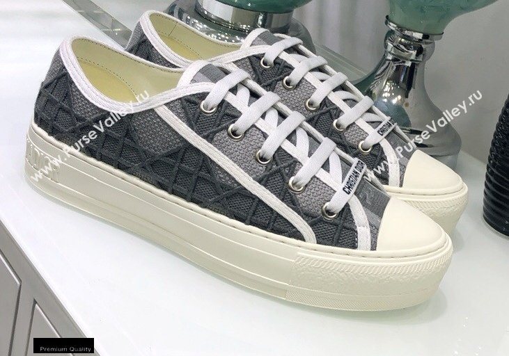Dior WalknDior Low-Top Sneakers Cannage Embroidered Gray (jincheng-20111706)