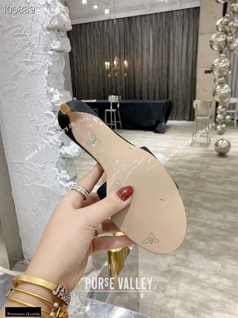 Valentino Heel 6.5cm VLogo Leather Mules Black 2020 (modeng-20112801)