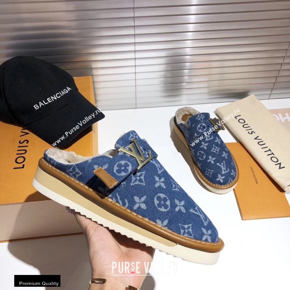 Louis Vuitton Shearling LV Cozy Mules 14 2020 (modeng-20112114)