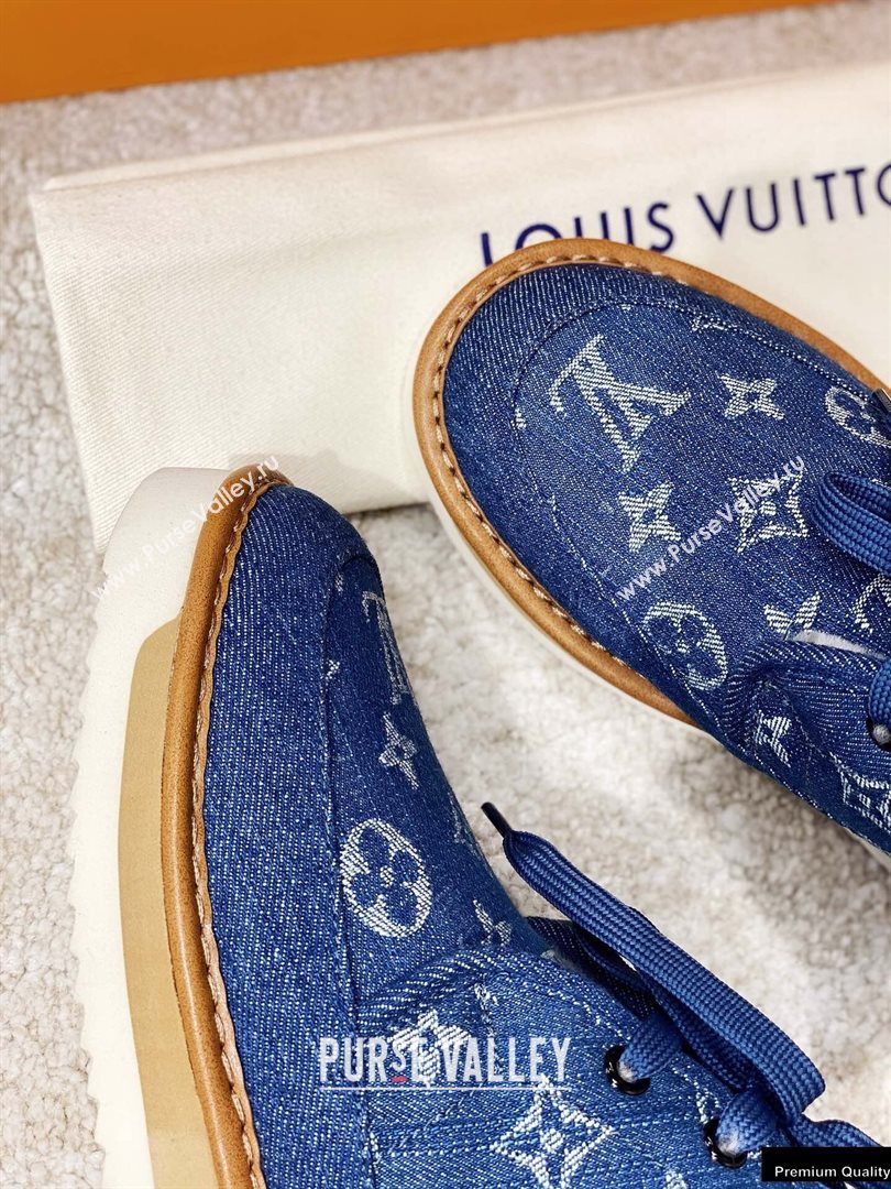 Louis Vuitton Shearling LV Cozy Ankle Boots Denim Blue 2020 (modeng-20112116)