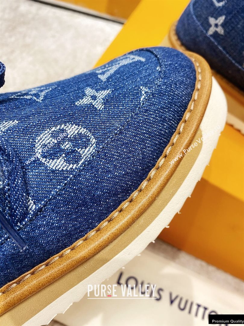Louis Vuitton Shearling LV Cozy Ankle Boots Denim Blue 2020 (modeng-20112116)