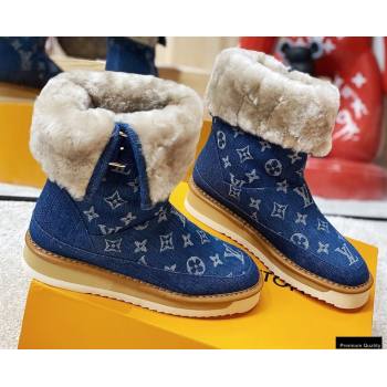 Louis Vuitton Shearling LV Cozy Boots Denim Blue 2020 (modeng-20112117)