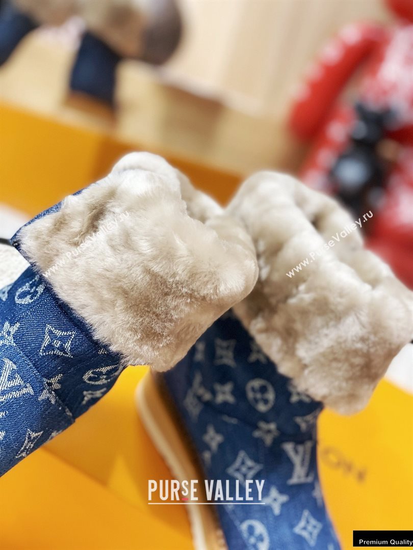 Louis Vuitton Shearling LV Cozy Boots Denim Blue 2020 (modeng-20112117)