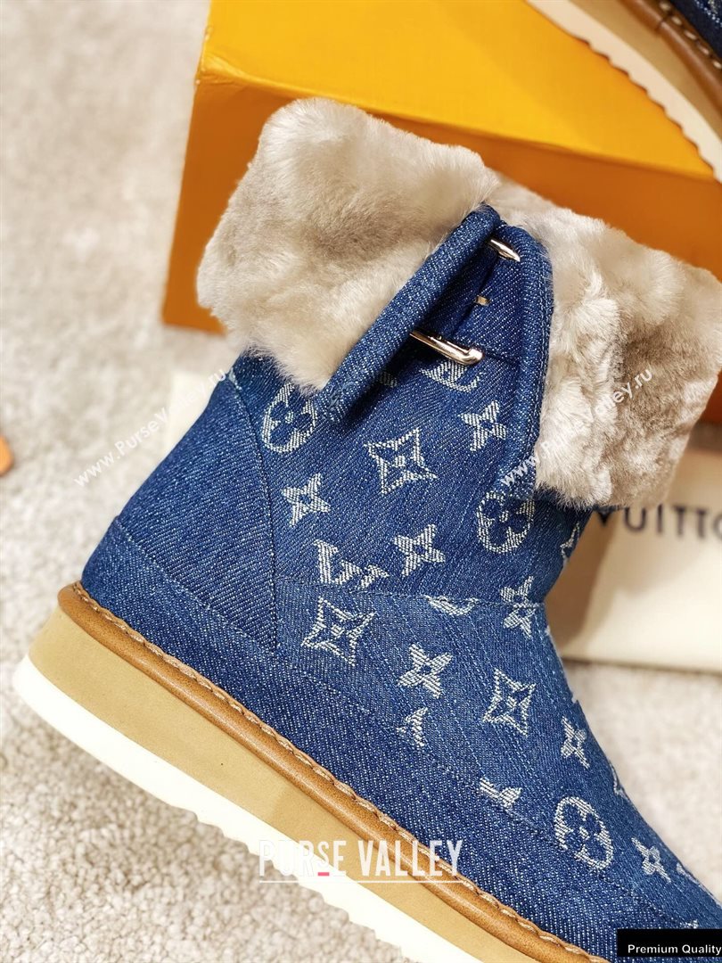 Louis Vuitton Shearling LV Cozy Boots Denim Blue 2020 (modeng-20112117)