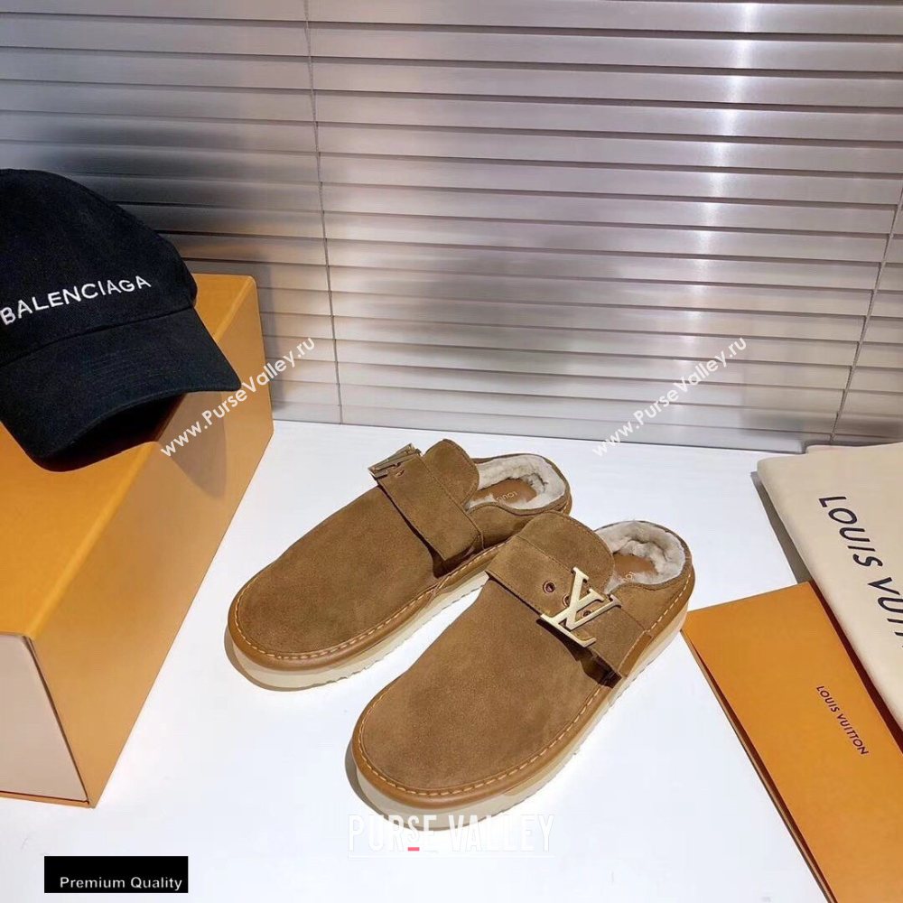 Louis Vuitton Shearling LV Cozy Mules 02 2020 (modeng-20112102)