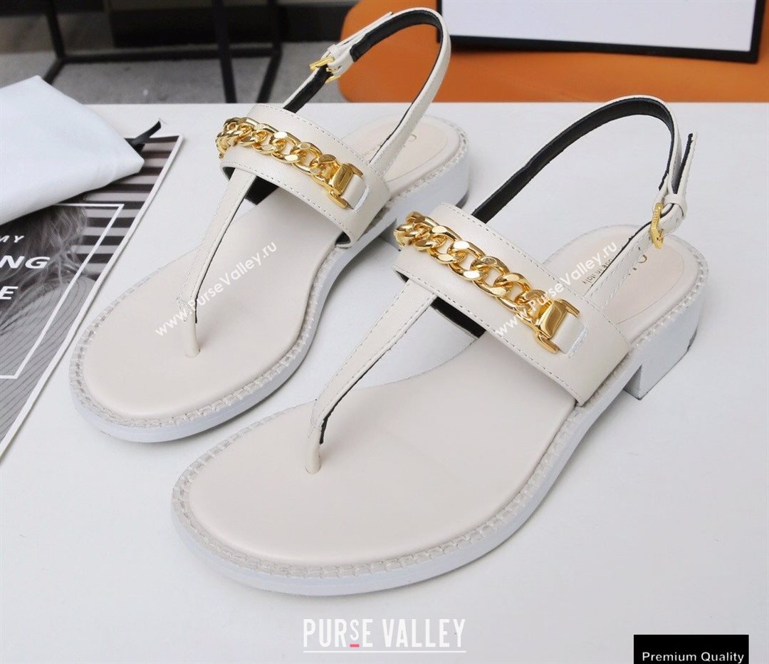 Gucci Heel 2.5cm Thong Sandals White with Chain 2020 (modeng-20113003)