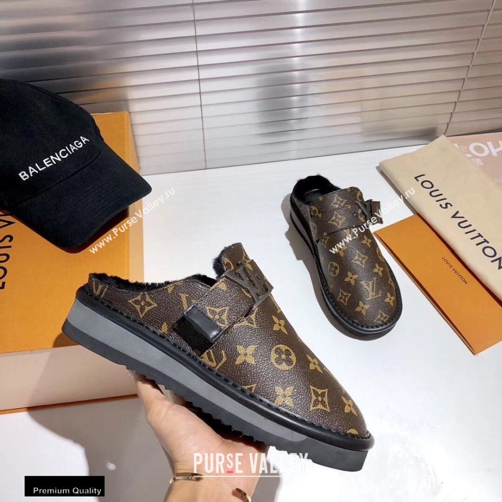 Louis Vuitton Shearling LV Cozy Mules 10 2020 (modeng-20112110)