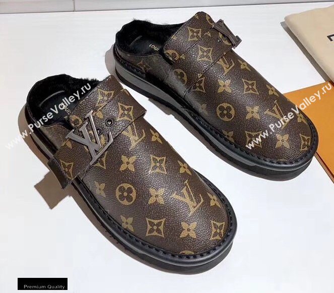 Louis Vuitton Shearling LV Cozy Mules 10 2020 (modeng-20112110)