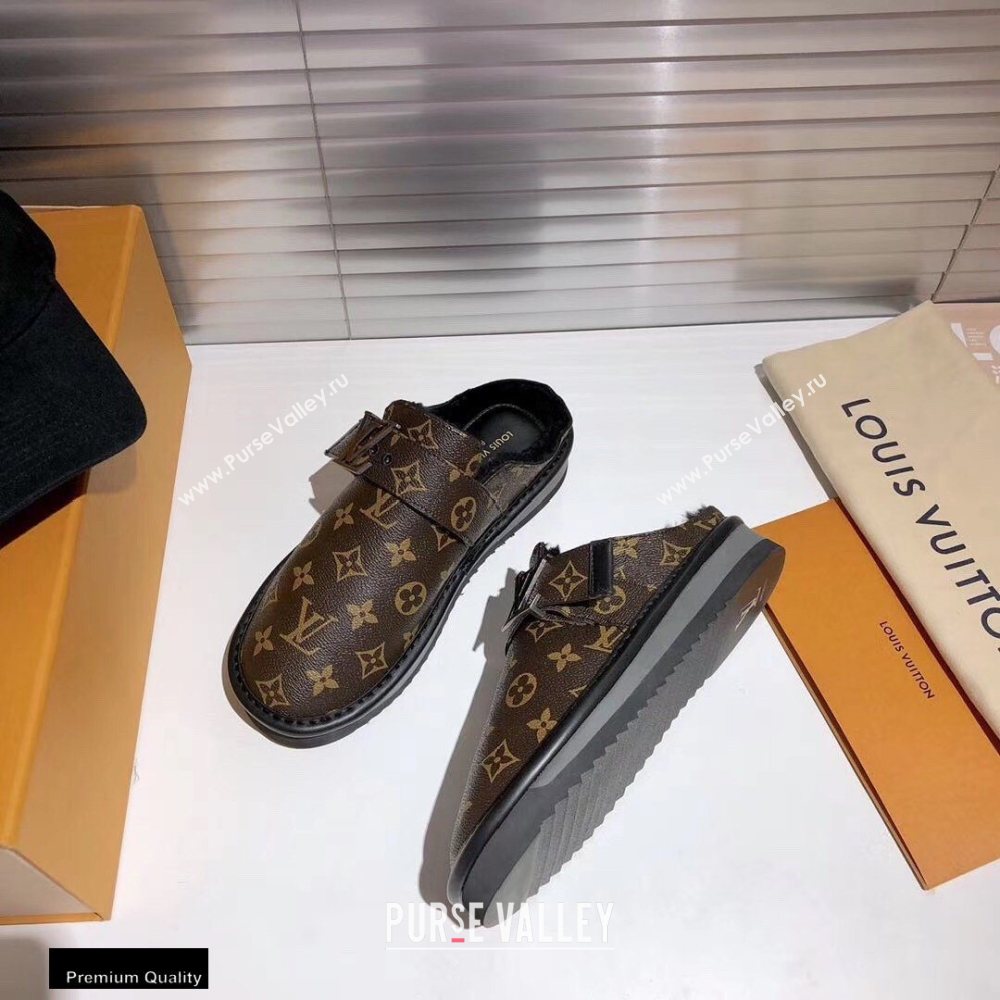 Louis Vuitton Shearling LV Cozy Mules 10 2020 (modeng-20112110)