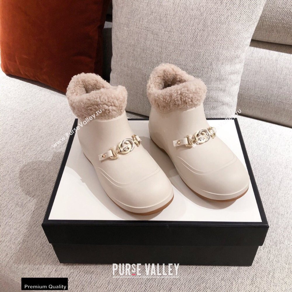 Gucci Wool Ankle Boots White with Horsebit 2020 (kaola-20112363)