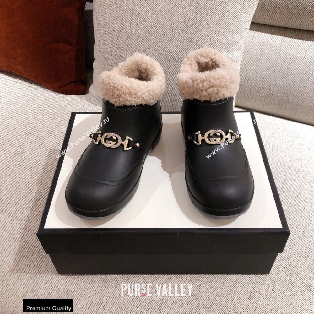 Gucci Wool Ankle Boots Black with Horsebit 2020 (kaola-20112362)