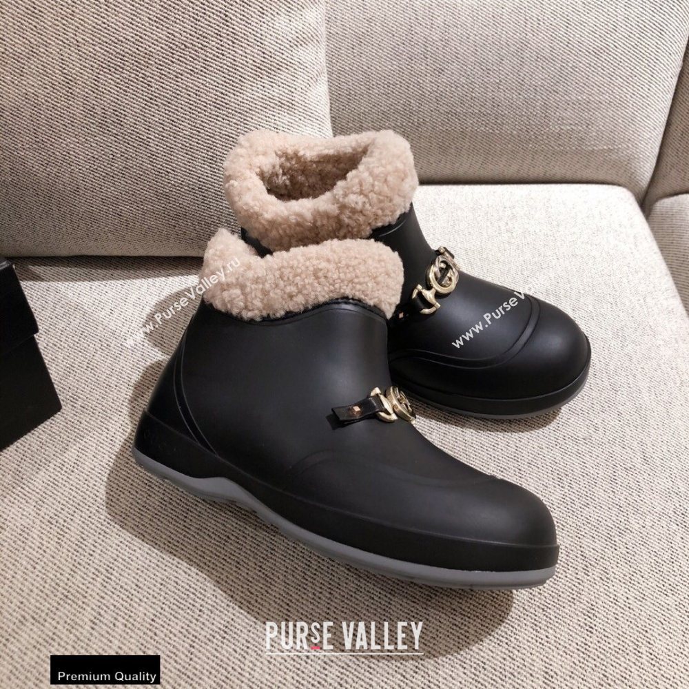 Gucci Wool Ankle Boots Black with Horsebit 2020 (kaola-20112362)