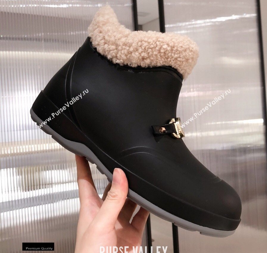 Gucci Wool Ankle Boots Black with Horsebit 2020 (kaola-20112362)