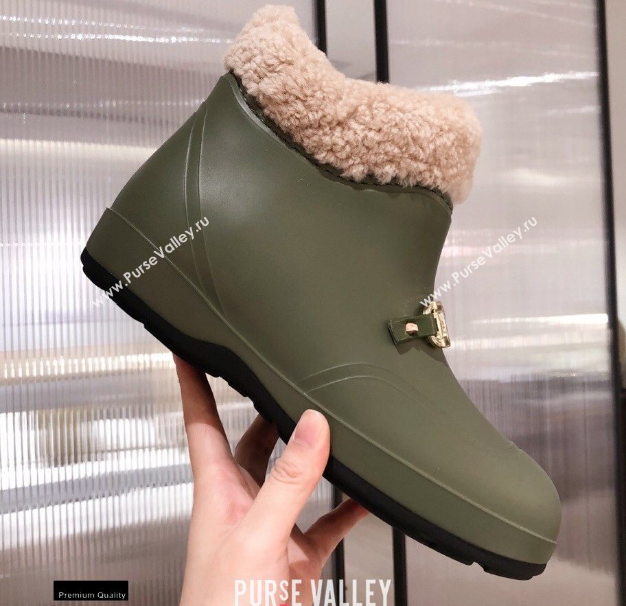 Gucci Wool Ankle Boots Green with Horsebit 2020 (kaola-20112364)