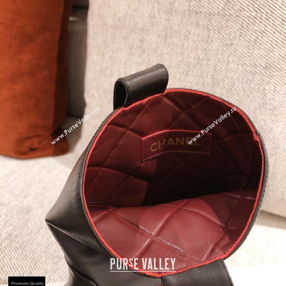 Chanel Leather Logo Ankle Boots Black KL36 2020 (kaola-20112336)