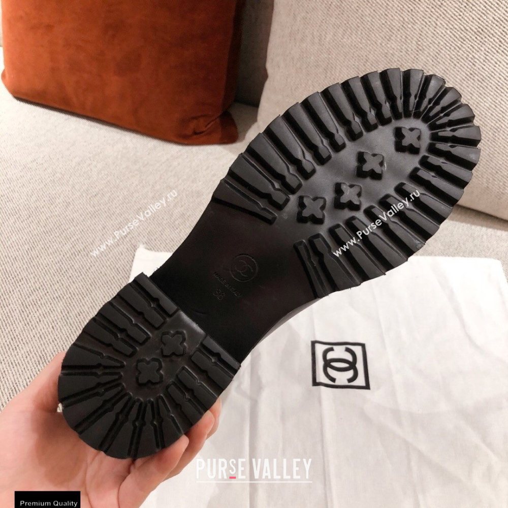 Chanel Leather Logo Ankle Boots Black KL36 2020 (kaola-20112336)