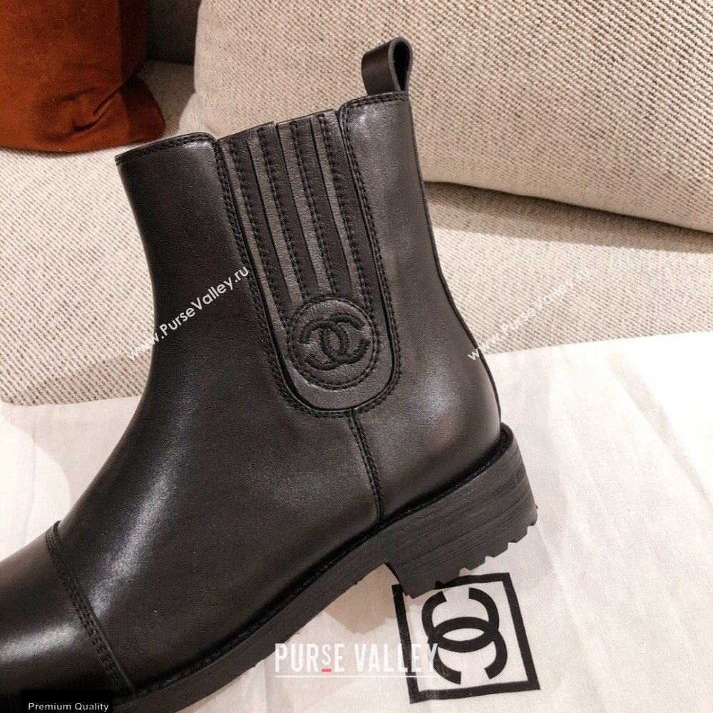 Chanel Leather Ankle Boots Black KL32 2020 (kaola-20112332)