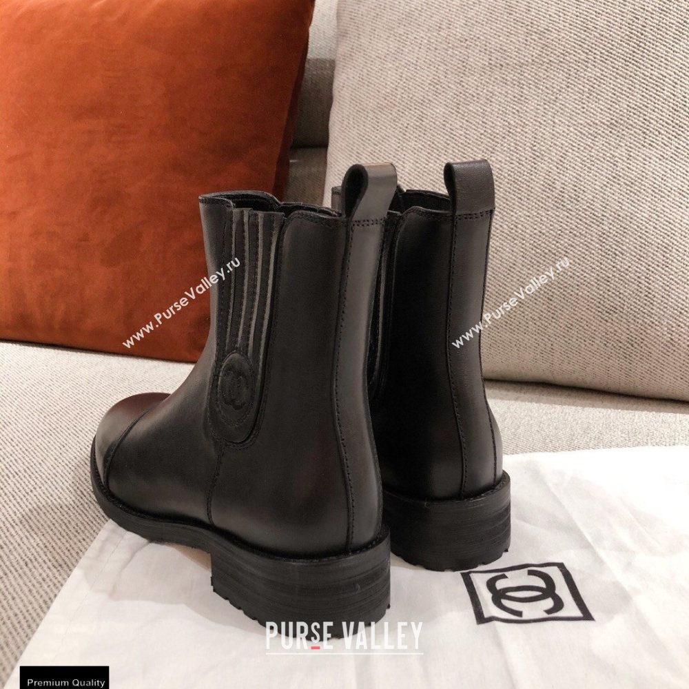Chanel Leather Ankle Boots Black KL32 2020 (kaola-20112332)