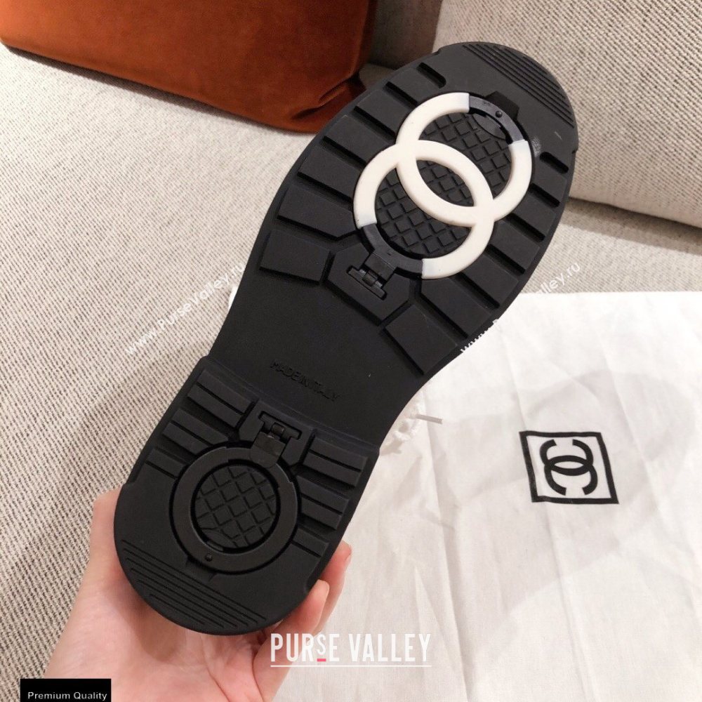 Chanel CC Logo Shearling Lace-up Ankle Boots Beige KL35 2020 (kaola-20112335)