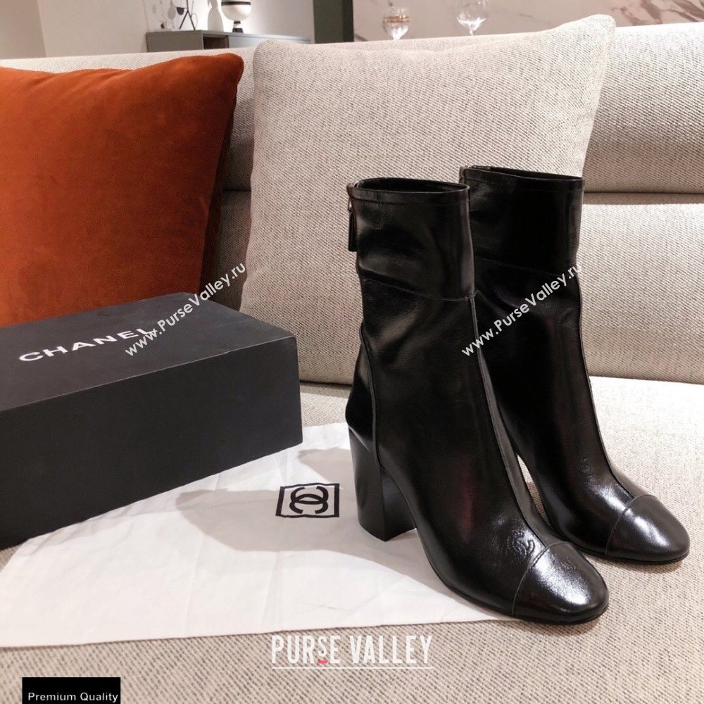 Chanel Leather Ankle Boots Black KL19 2020 (kaola-20112319)