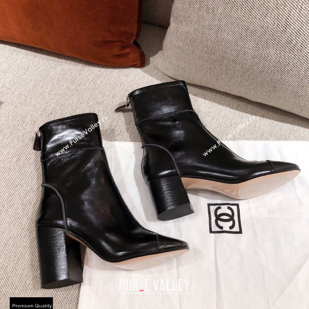 Chanel Leather Ankle Boots Black KL19 2020 (kaola-20112319)