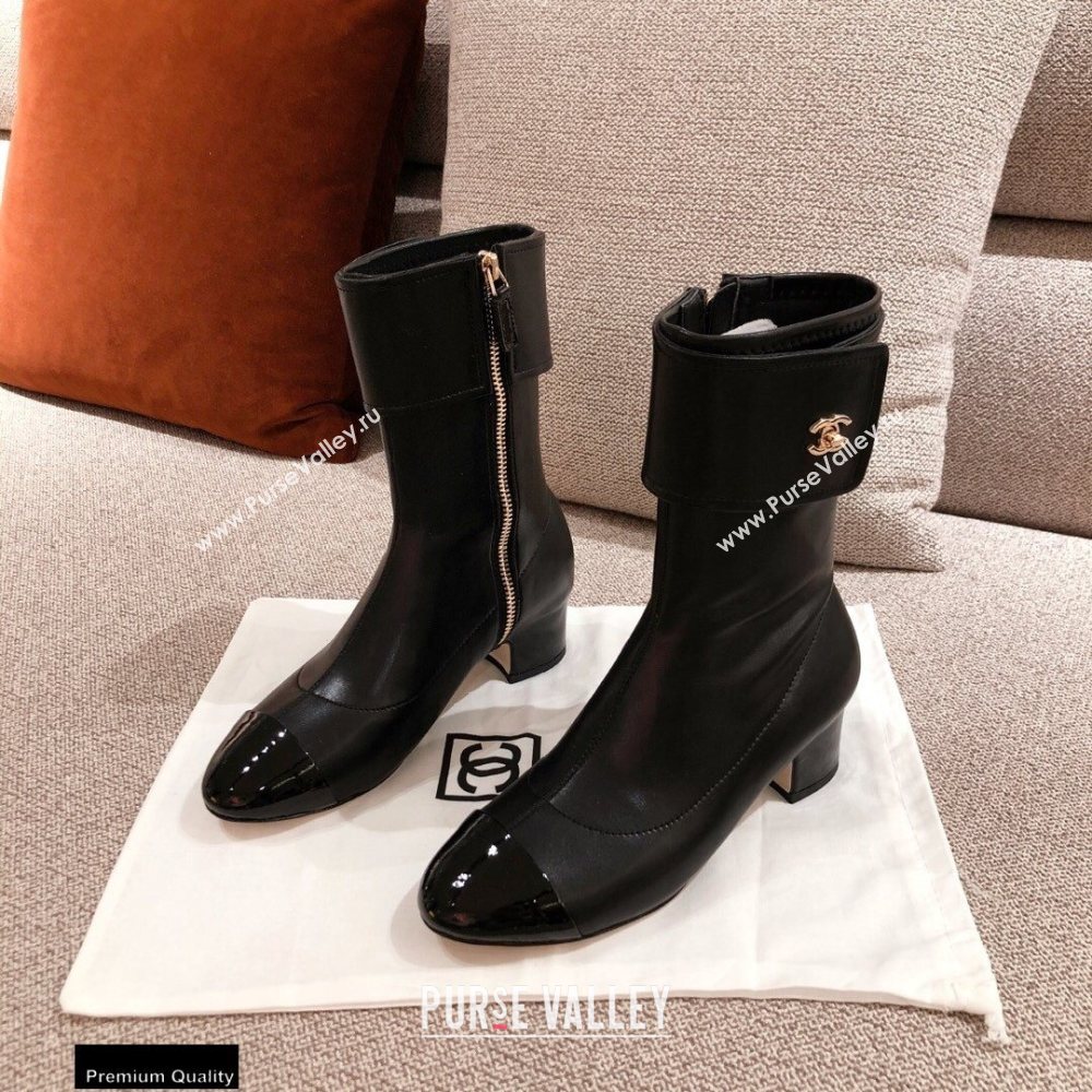 Chanel Leather Ankle Boots Black KL17 2020 (kaola-20112317)