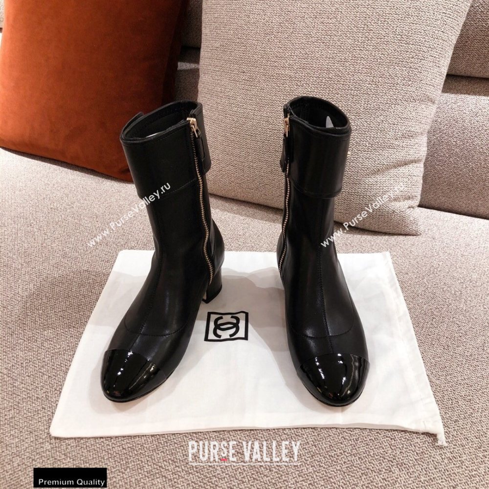 Chanel Leather Ankle Boots Black KL17 2020 (kaola-20112317)