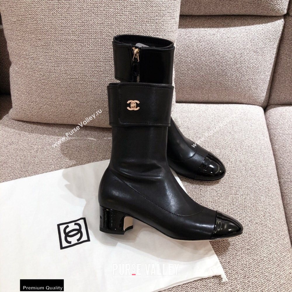 Chanel Leather Ankle Boots Black KL17 2020 (kaola-20112317)