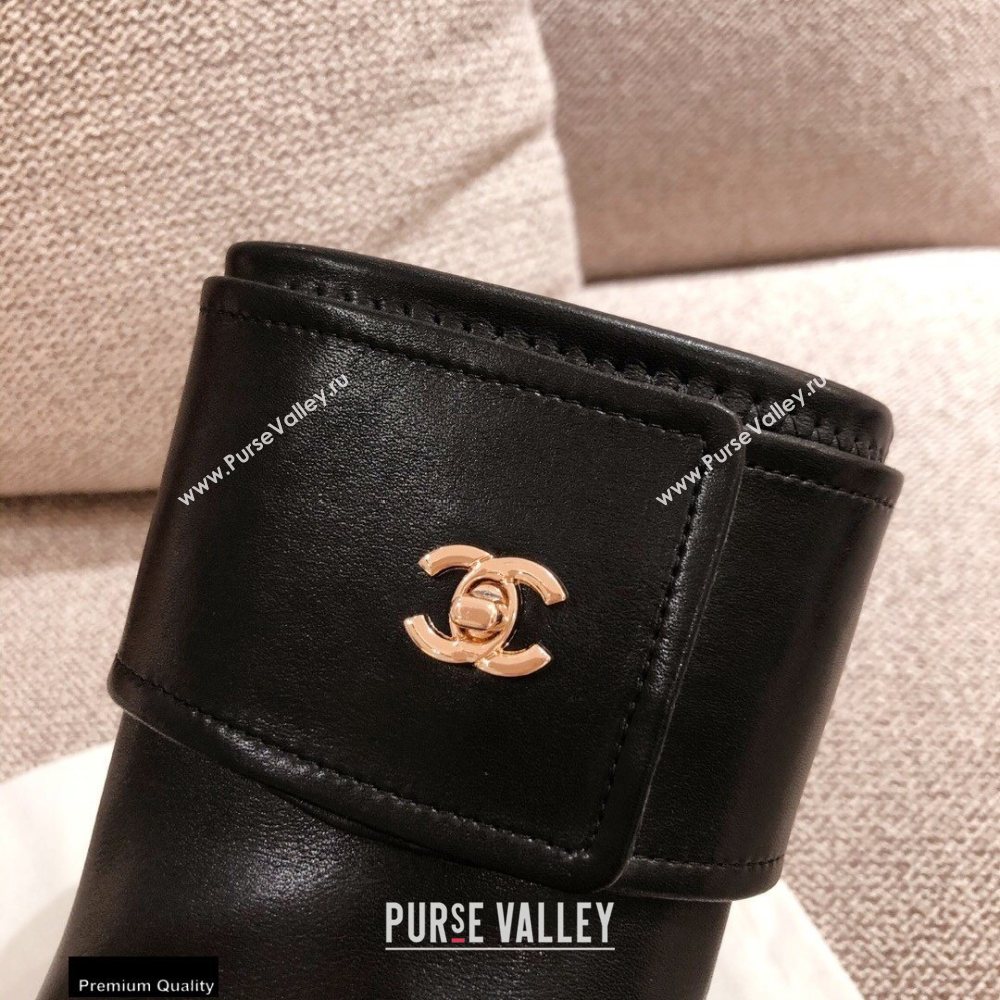 Chanel Leather Ankle Boots Black KL17 2020 (kaola-20112317)