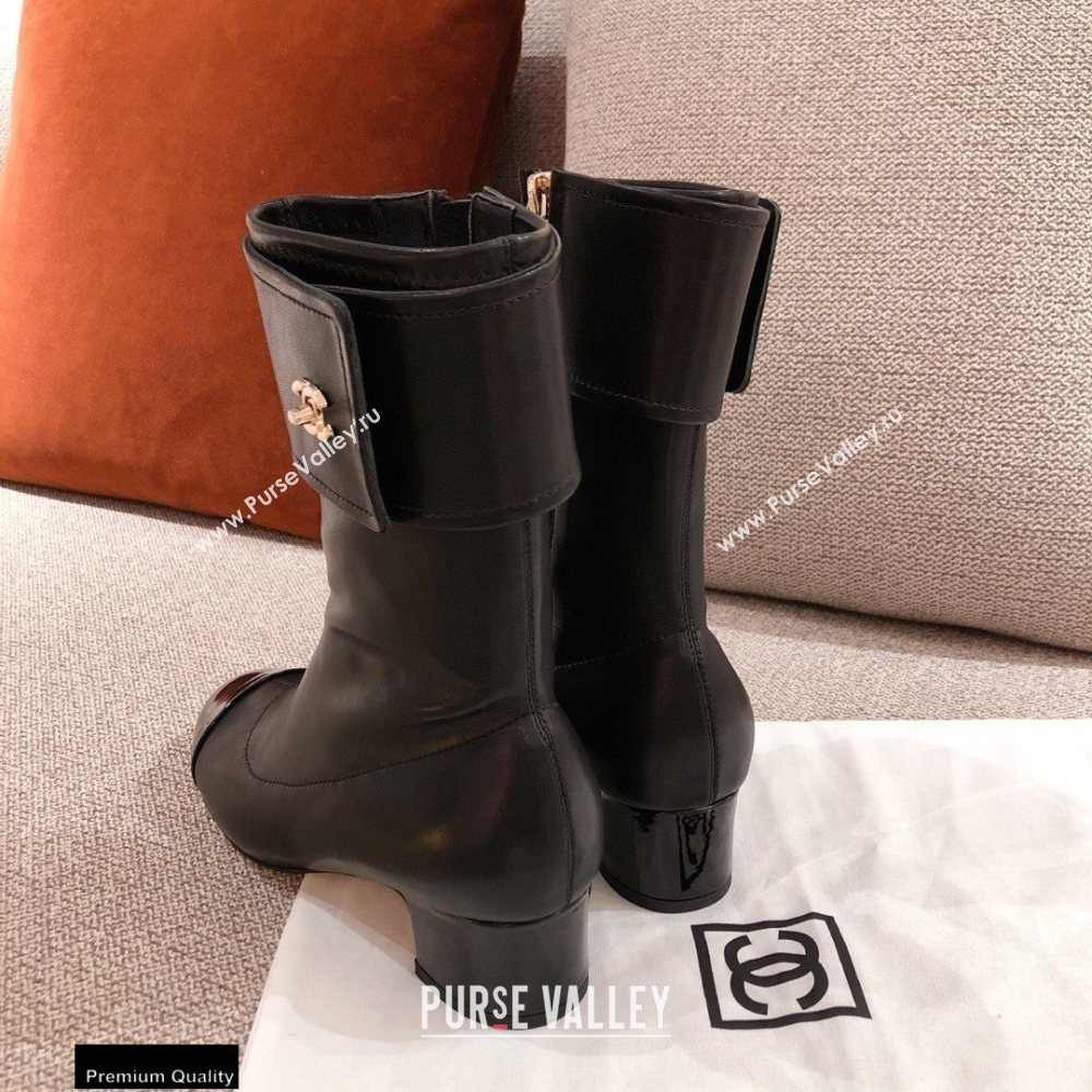 Chanel Leather Ankle Boots Black KL17 2020 (kaola-20112317)