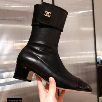 Chanel Leather Ankle Boots Black KL17 2020 (kaola-20112317)