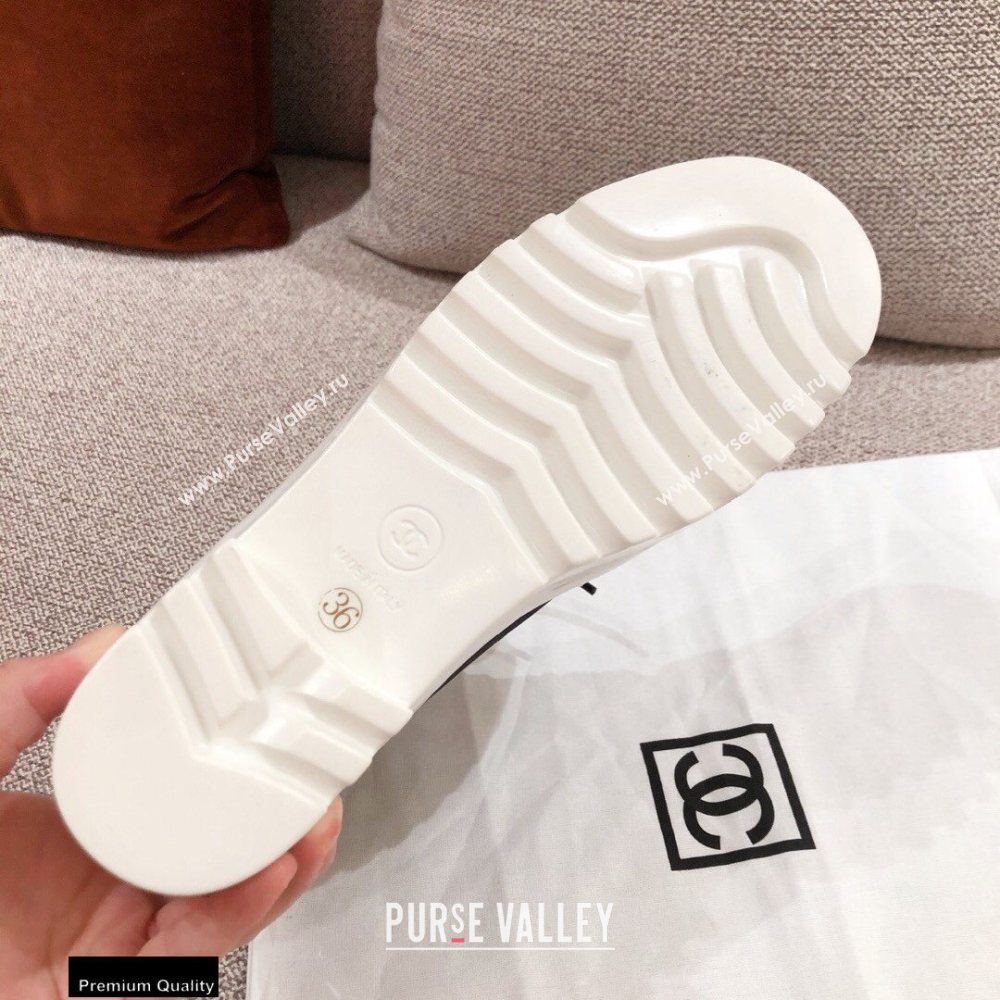 Chanel Lace-up Ankle Boots Black/White KL09 2020 (kaola-20112309)