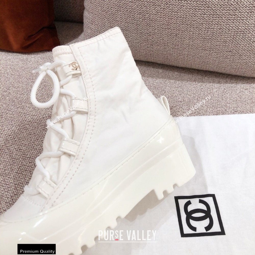 Chanel Lace-up Ankle Boots White KL10 2020 (kaola-20112310)