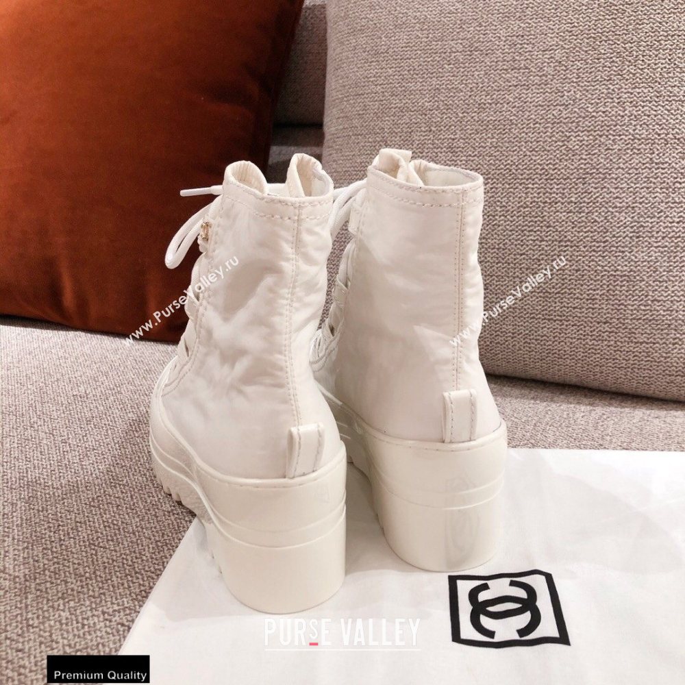 Chanel Lace-up Ankle Boots White KL10 2020 (kaola-20112310)