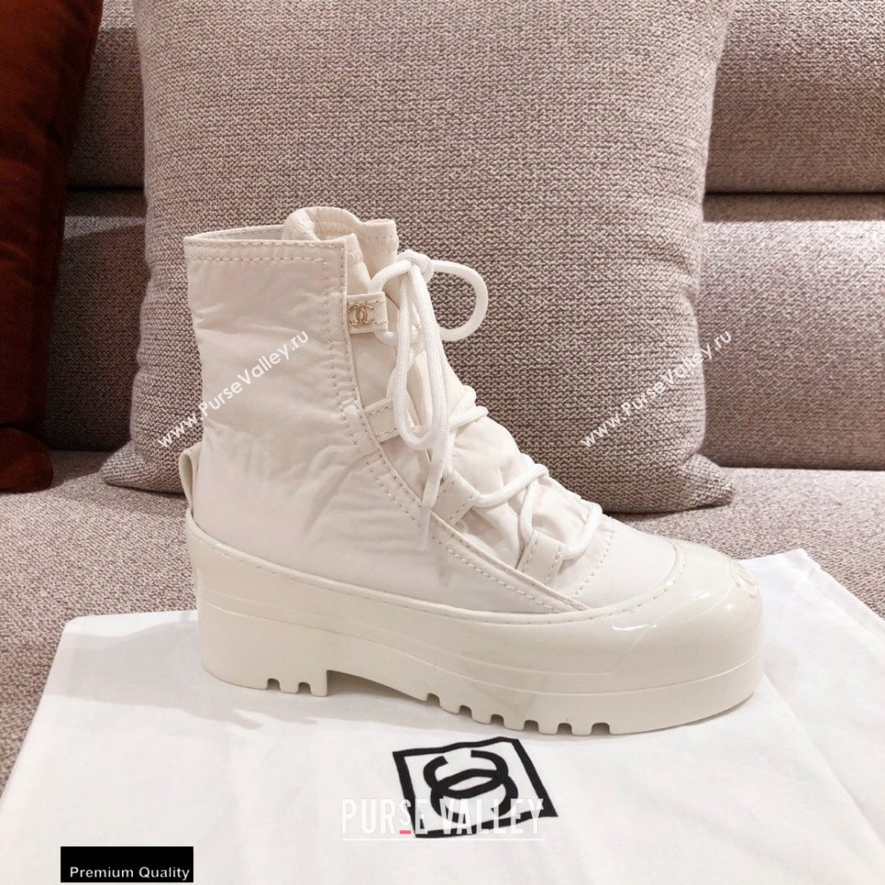 Chanel Lace-up Ankle Boots White KL10 2020 (kaola-20112310)