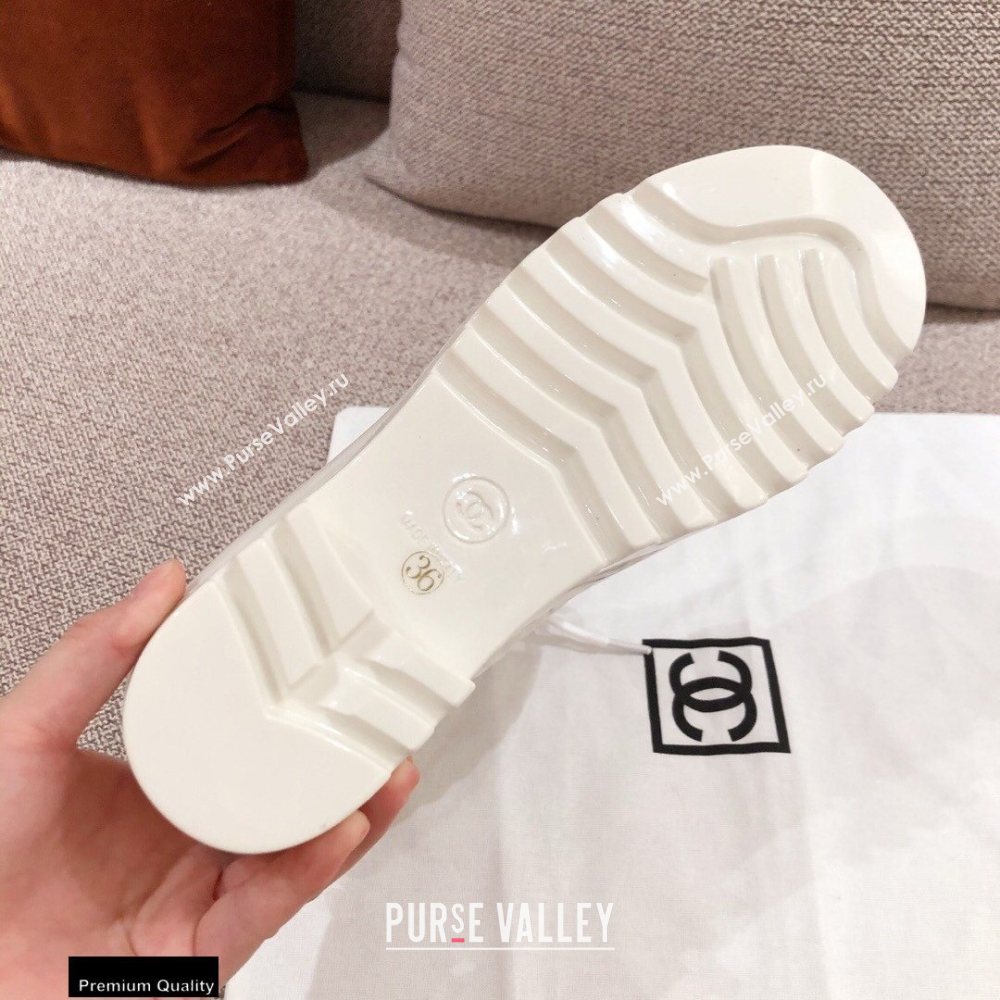 Chanel Lace-up Ankle Boots White KL10 2020 (kaola-20112310)