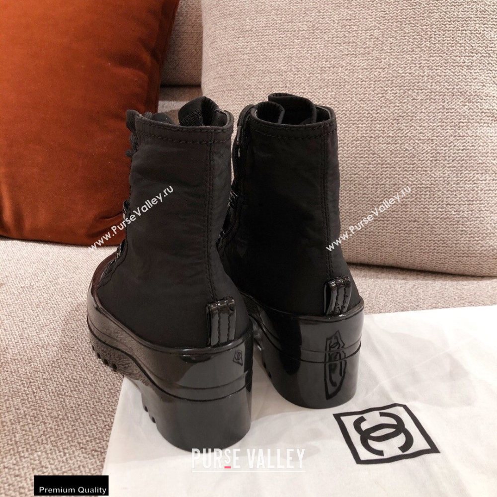 Chanel Lace-up Ankle Boots Black KL08 2020 (kaola-20112308)
